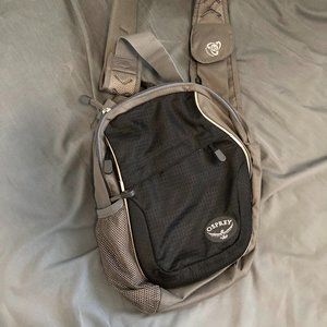 Osprey Veer Vertical Shoulder Bag Gray and Black